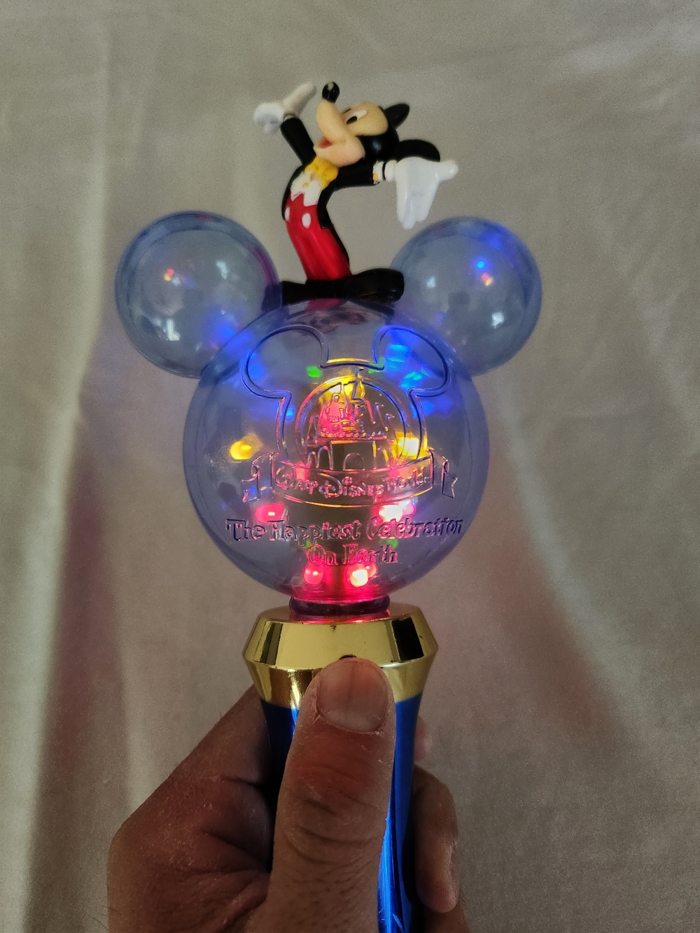 Disney Mickey Mouse Light-Up Wand Walt Disney World Happiest Celebration Souven…